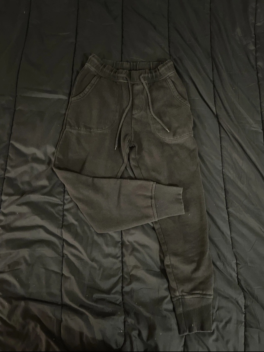 Urban Outfitters Men's XS Sweatpants Washed Black Charcoal Joggers Drawstring